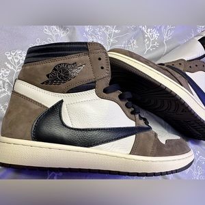 2019 Nike Air Jordan 1 Travis Scott High Cactus Jacks. Mocha Color w 5 laces